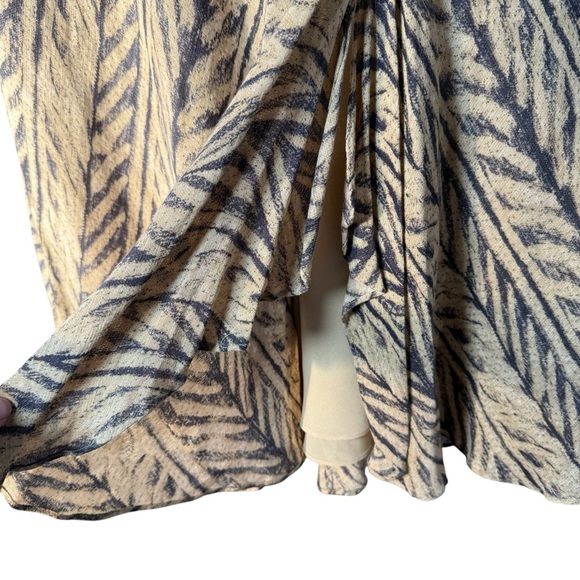 Lauren Ralph Lauren Women’s M Leaf Botanical Print Silk Linen Blend Midi Skirt - Picture 3 of 6